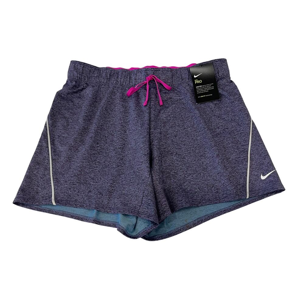 M3-10 NIKE PRO Women's NWT Drawstring Dri-Fit Trainer Shorts Purple Small